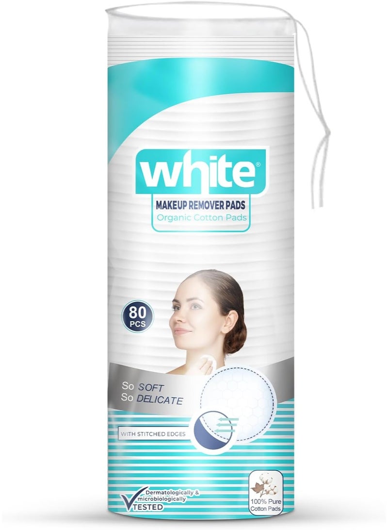 White Makeup Remover Cotton Pads 80 Pieces - Image 1